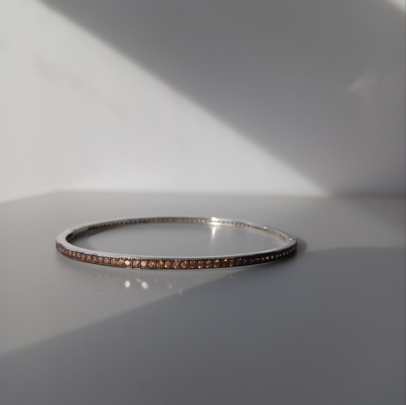 sterling silver Jewelry - New special safety buckle solid 925 sterling silver & CZ bangle